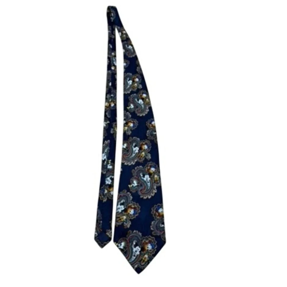 Disney Mickey Mouse Paisley Necktie Blue Polyester Men 